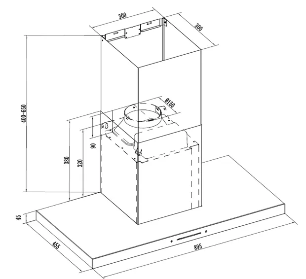 Recirculating Kitchen Hood Line Drawing Recirculating Kitchen Hood Line Drawing